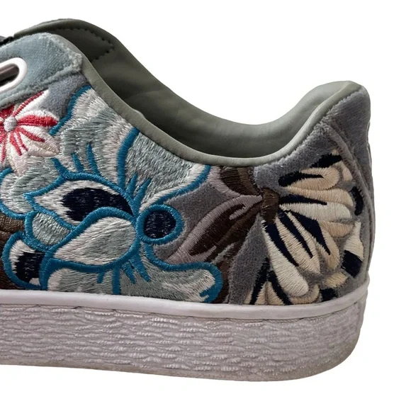 PUMA Embroidered Sneakers “Basket Heart Hyper” Ribbon Laces Women’s Size 9 - Picture 14 of 16